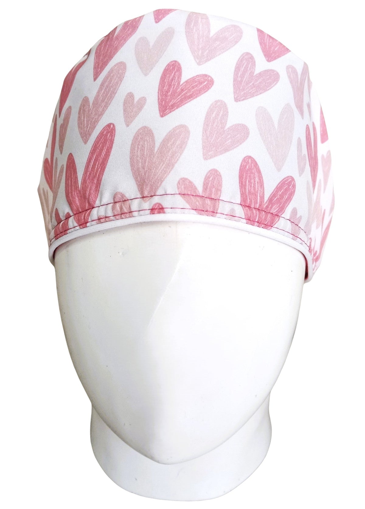 Gorro Quirúrgico Mujer y Portacarnet Corazones Acuarela Rosa - gorro antifluido para mujer Doctools - foto 3