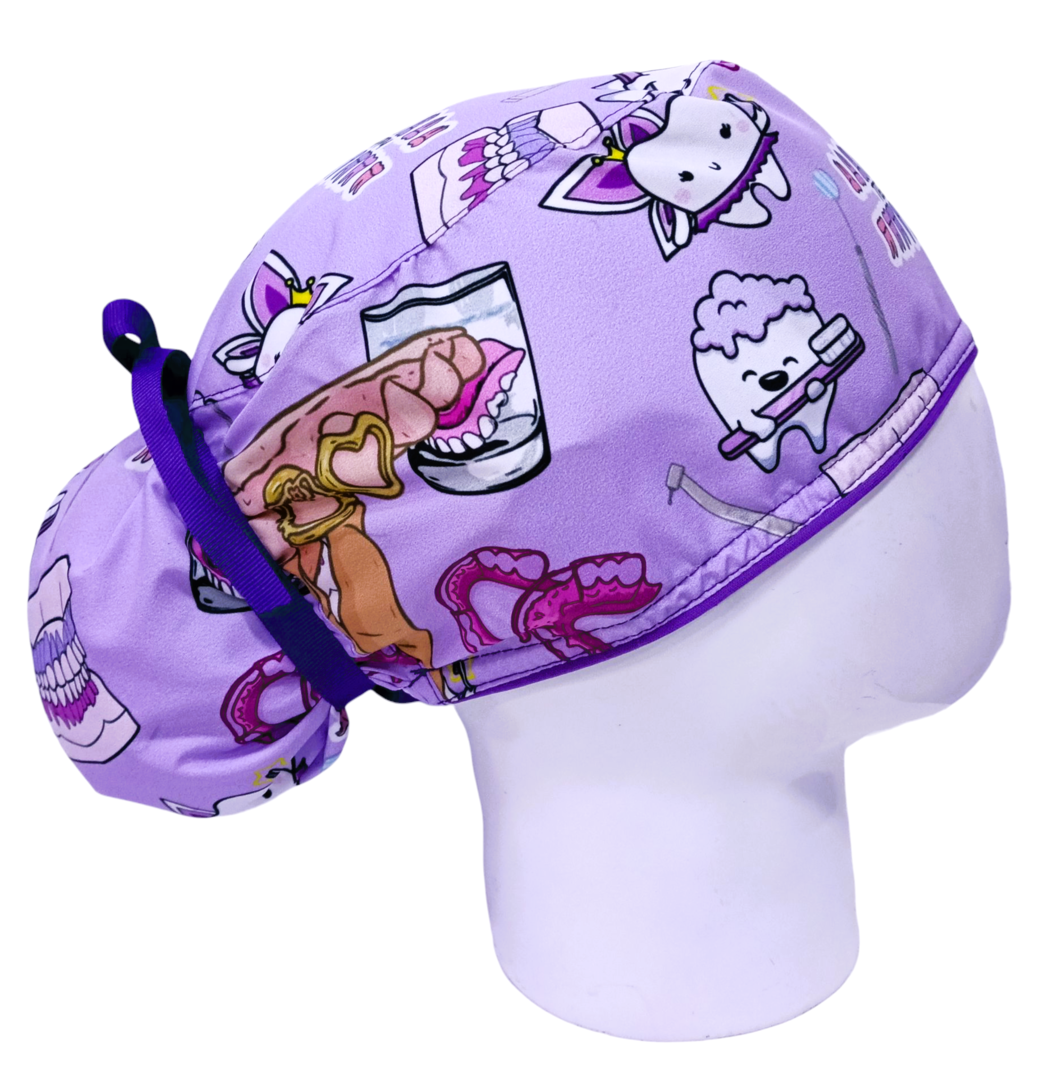 Gorro Quirúrgico Mujer y Portacarnet Odontología Lila - gorro antifluido para mujer Doctools - foto 2