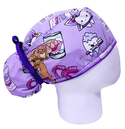 Gorro Quirúrgico Mujer y Portacarnet Odontología Lila - gorro antifluido para mujer Doctools - foto 2