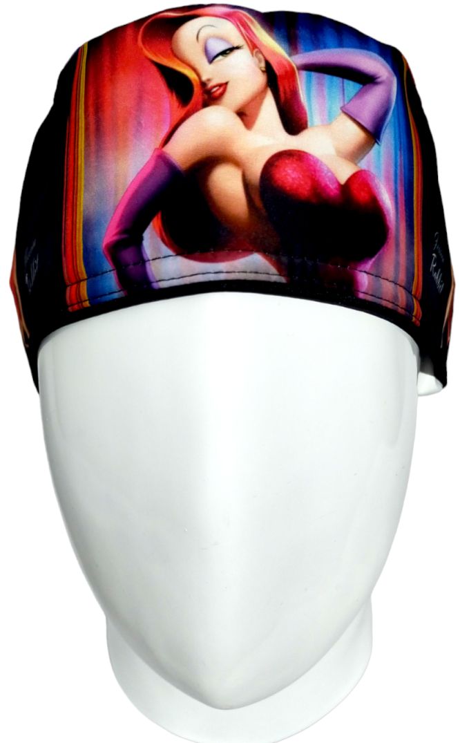 Gorro Quirúrgico Mujer y Portacarnet Jessica Rabbit Negro - gorro antifluido para mujer Doctools - foto 3
