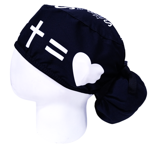 Gorro Quirúrgico Mujer y Portacarnet Jesús Versículos Negro - gorro antifluido para mujer Doctools - foto 1