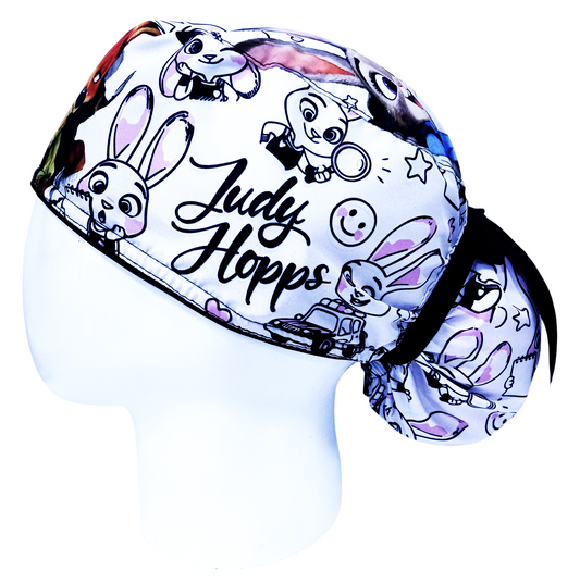 Gorro Quirúrgico Mujer y Portacarnet Judy Zootopia Blanco - gorro antifluido para mujer Doctools - foto 1