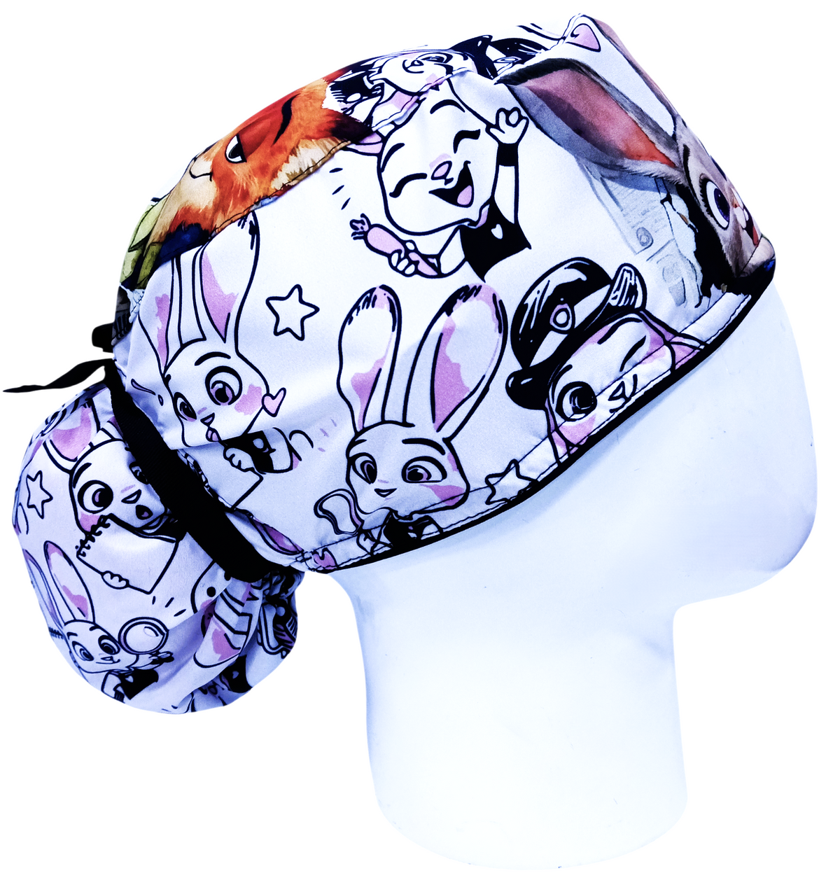 Gorro Quirúrgico Mujer y Portacarnet Judy Zootopia Blanco - gorro antifluido para mujer Doctools - foto 2