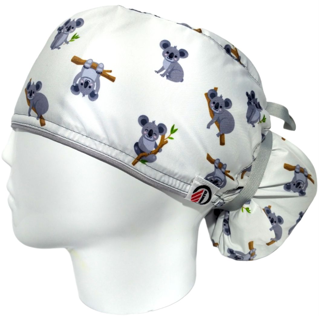 Gorro Quirúrgico Mujer y Portacarnet Koala Blanco - gorro antifluido para mujer Doctools - foto 1