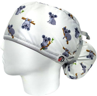 Gorro Quirúrgico Mujer y Portacarnet Koala Blanco - gorro antifluido para mujer Doctools - foto 1