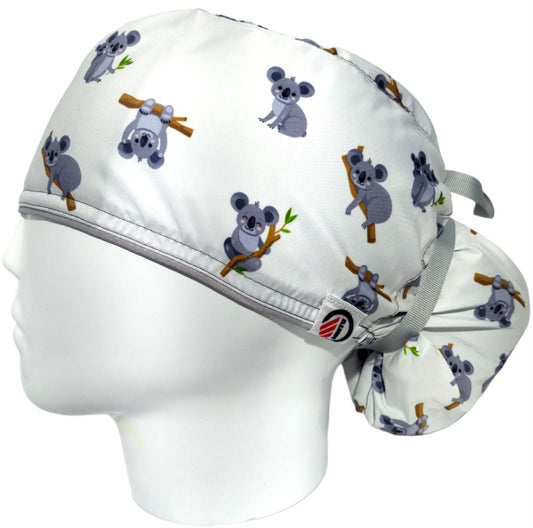 Gorro Quirúrgico Mujer y Portacarnet Koala Blanco - gorro antifluido para mujer Doctools - foto 1