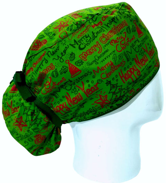 Gorro Quirúrgico Mujer y Portacarnet Letras Navidad - gorro antifluido para mujer Doctools - foto 2