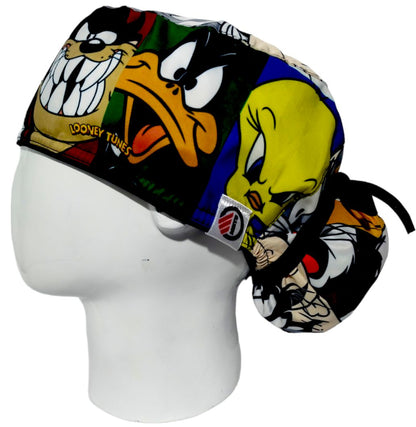 Gorro Quirúrgico Mujer y Portacarnet Looney Tunes Cuadros - gorro antifluido para mujer Doctools - foto 1