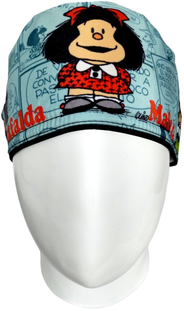 Gorro Quirúrgico Mujer y Portacarnet Mafalda Azul - gorro antifluido para mujer Doctools - foto 3