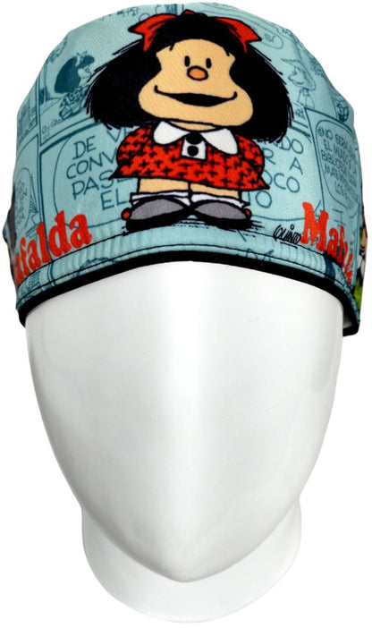 Gorro Quirúrgico Mujer y Portacarnet Mafalda Azul - gorro antifluido para mujer Doctools - foto 3