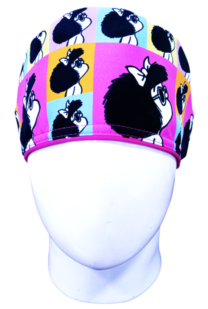 Gorro Quirúrgico Mujer y Portacarnet Mafalda Cuadros - gorro antifluido para mujer Doctools - foto 3