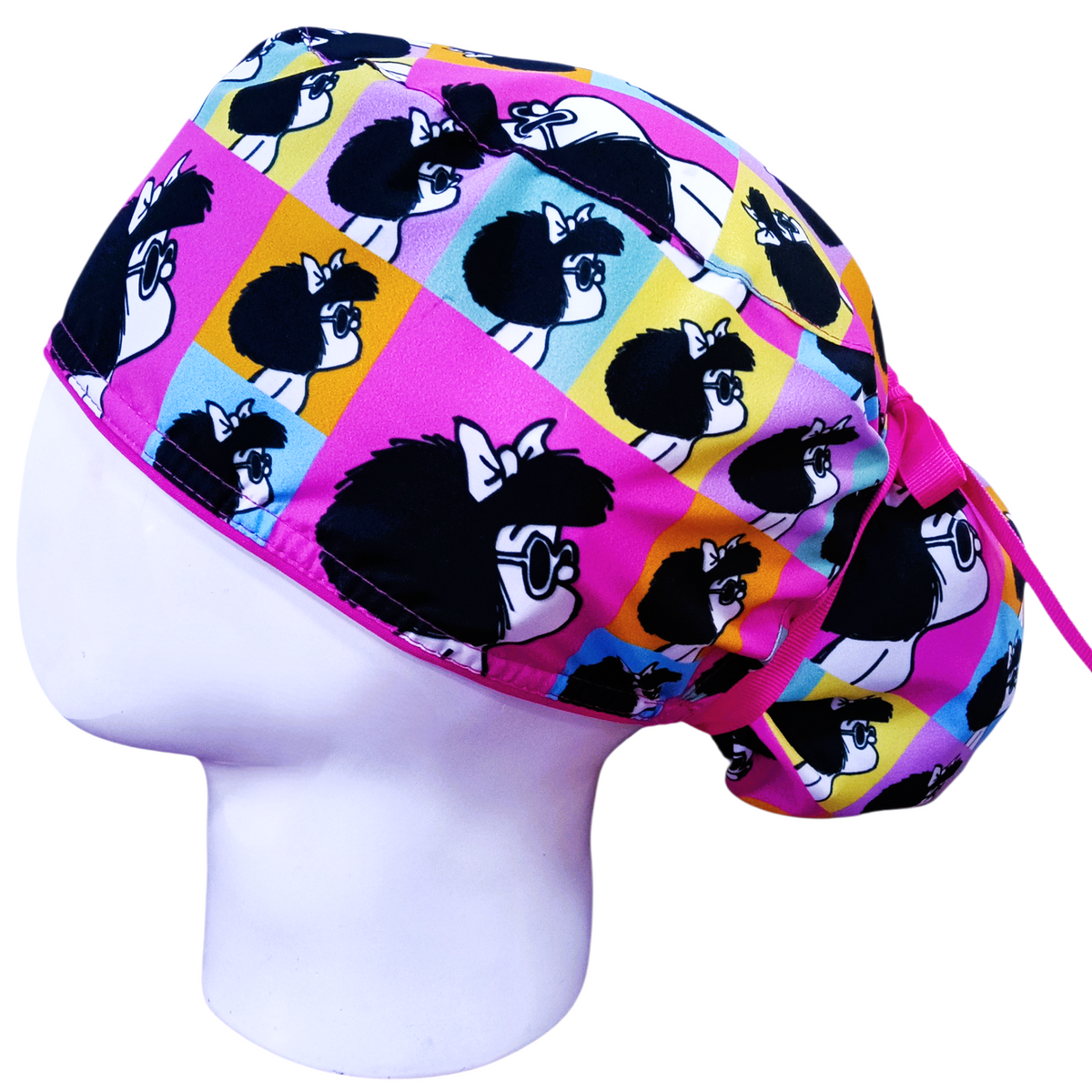 Gorro Quirúrgico Mujer y Portacarnet Mafalda Cuadros - gorro antifluido para mujer Doctools - foto 1