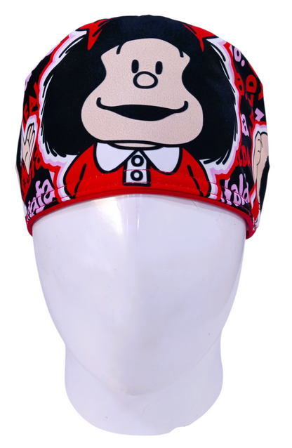 Gorro Quirúrgico Mujer y Portacarnet Mafalda Roja - gorro antifluido para mujer Doctools - foto 3