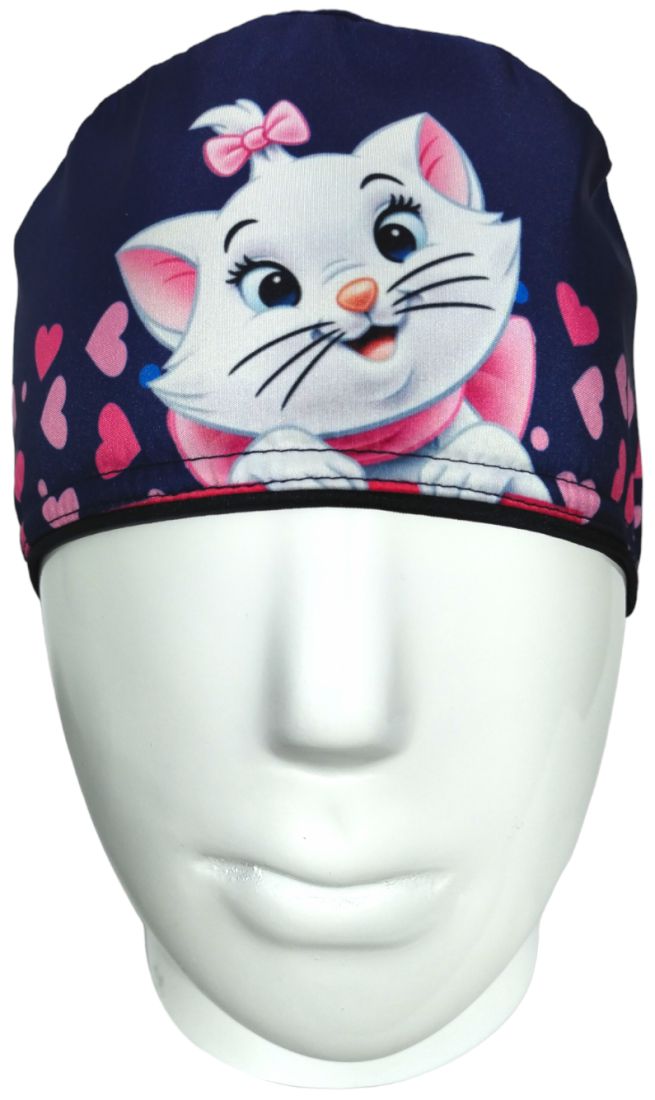 Gorro Quirúrgico Mujer y Portacarnet Marie Gata Azul - gorro antifluido para mujer Doctools - foto 3