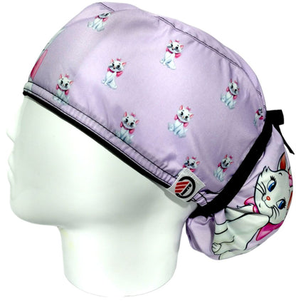 Gorro Quirúrgico Mujer y Portacarnet Marie Gata Lila - gorro antifluido para mujer Doctools - foto 1