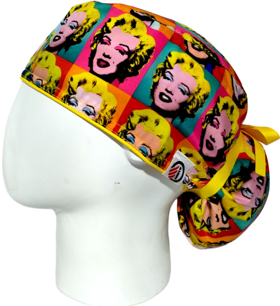 Gorro Quirúrgico Mujer y Portacarnet Marilyn Monroe Amarillo - gorro antifluido para mujer Doctools - foto 1