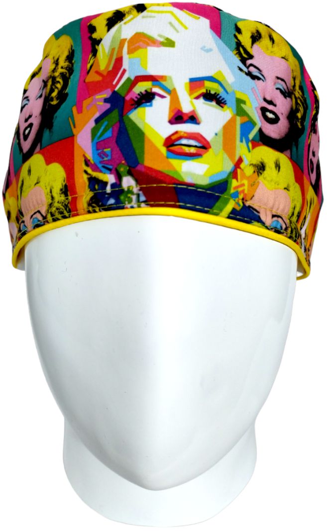 Gorro Quirúrgico Mujer y Portacarnet Marilyn Monroe Amarillo - gorro antifluido para mujer Doctools - foto 3