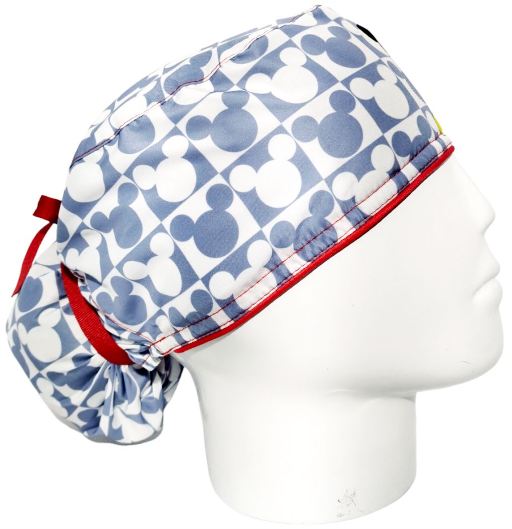 Gorro Quirúrgico Mujer y Portacarnet Mickey Gris - gorro antifluido para mujer Doctools - foto 2