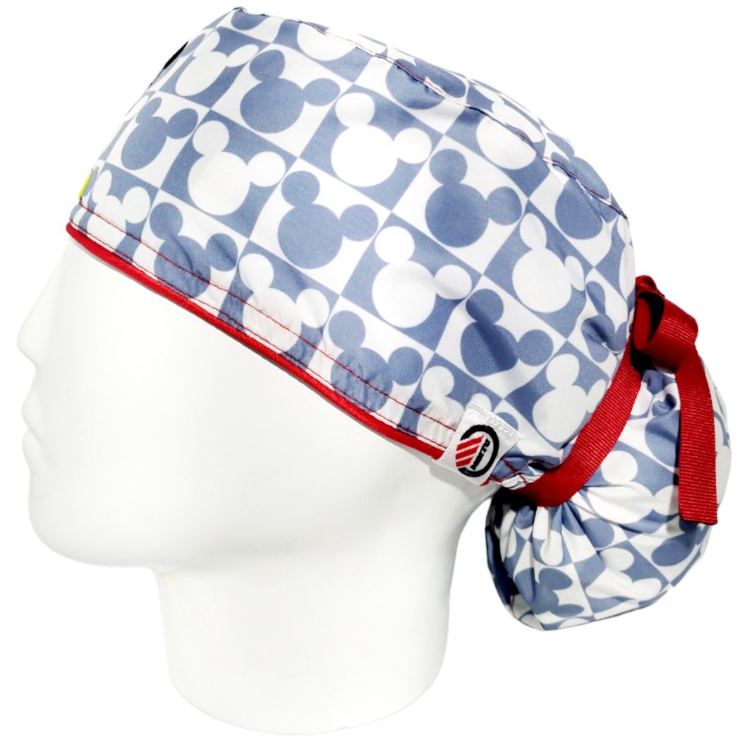 Gorro Quirúrgico Mujer y Portacarnet Mickey Gris - gorro antifluido para mujer Doctools - foto 1