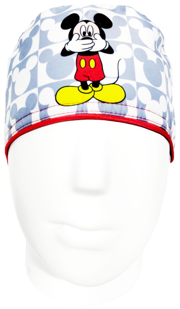 Gorro Quirúrgico Mujer y Portacarnet Mickey Gris - gorro antifluido para mujer Doctools - foto 3