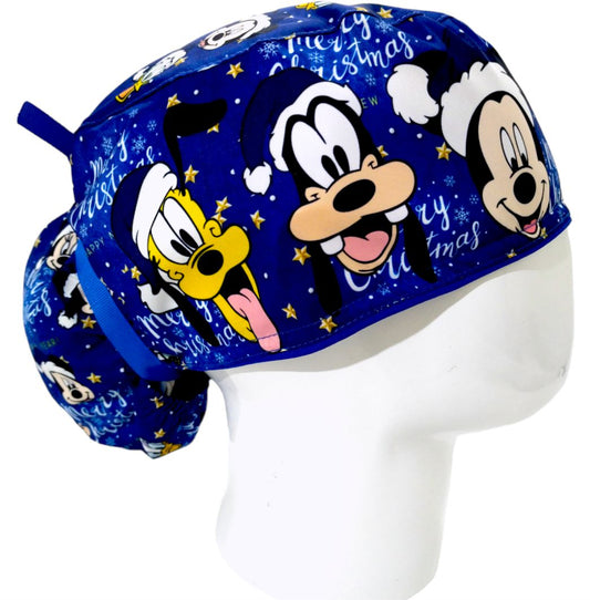 Gorro Quirúrgico Mujer y Portacarnet Minnie Friends Navidad Azul - gorro antifluido para mujer Doctools - foto 2