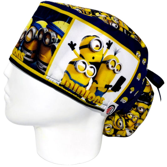 Gorro Quirúrgico Mujer y Portacarnet Minions Azul - gorro antifluido para mujer Doctools - foto 1