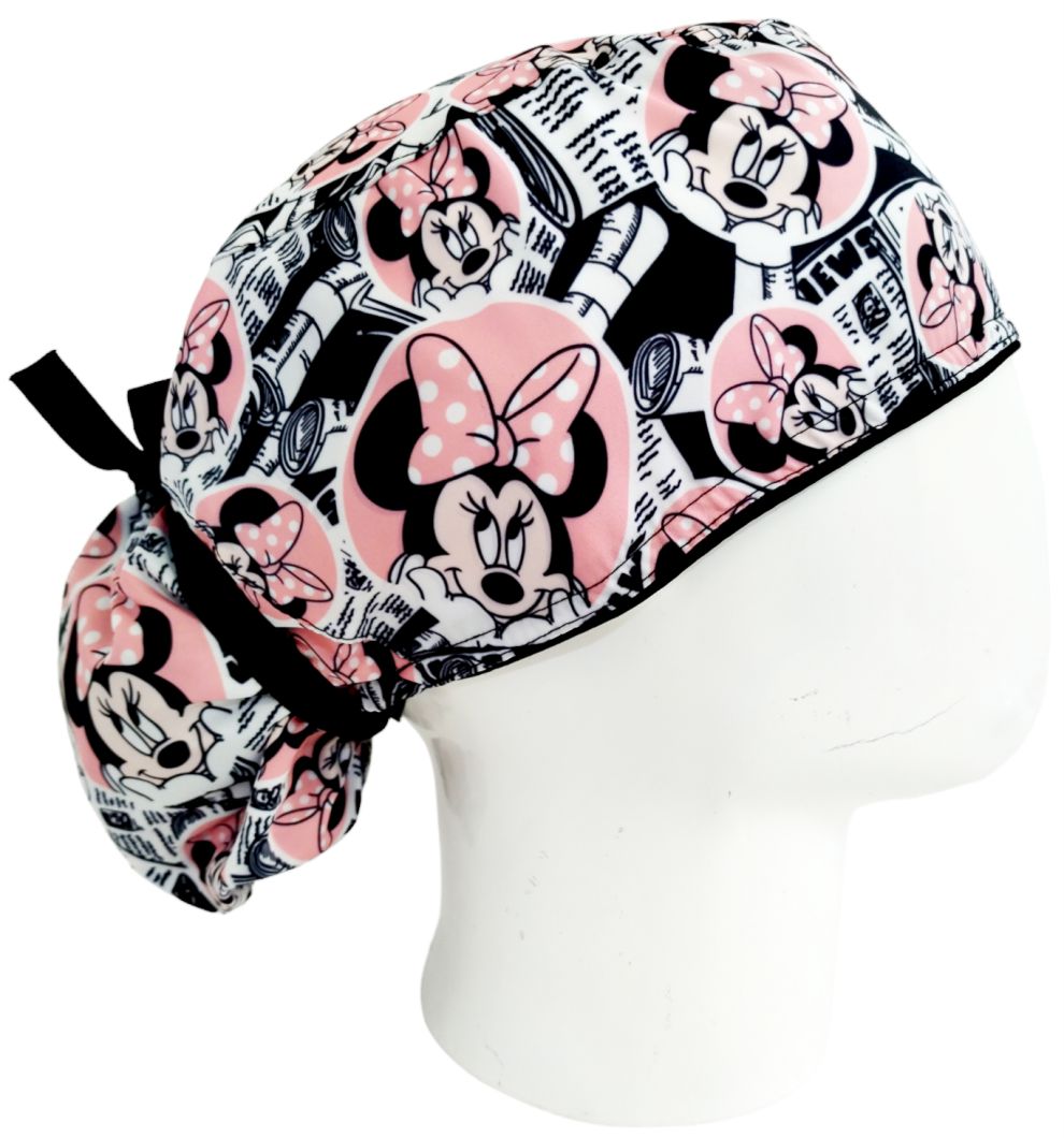 Gorro Quirúrgico Mujer y Portacarnet Minnie Salmón - gorro antifluido para mujer Doctools - foto 2