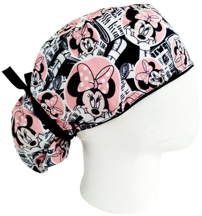 Gorro Quirúrgico Mujer y Portacarnet Minnie Salmón - gorro antifluido para mujer Doctools - foto 2