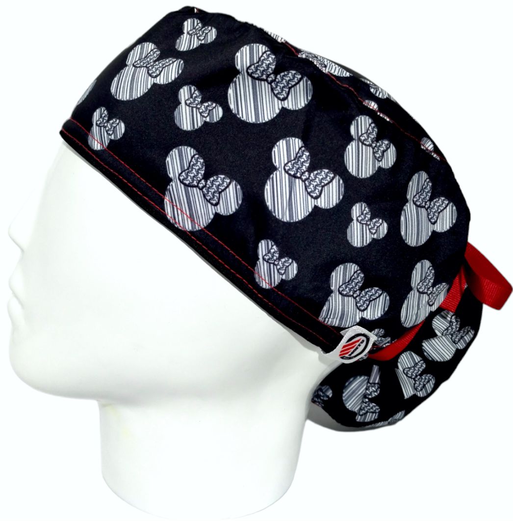 Gorro Quirúrgico Mujer y Portacarnet Minnie Siluetas Negro - gorro antifluido para mujer Doctools - foto 1