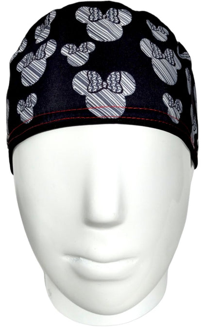 Gorro Quirúrgico Mujer y Portacarnet Minnie Siluetas Negro - gorro antifluido para mujer Doctools - foto 3