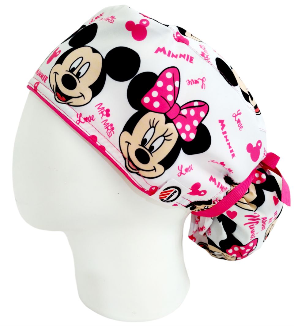 Gorro Quirúrgico Mujer y Portacarnet Minnie Blanco - gorro antifluido para mujer Doctools - foto 1