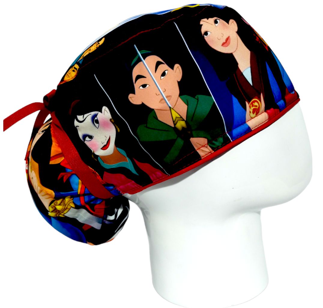 Gorro Quirúrgico Mujer y Portacarnet Mulán Rojo - gorro antifluido para mujer Doctools - foto 2