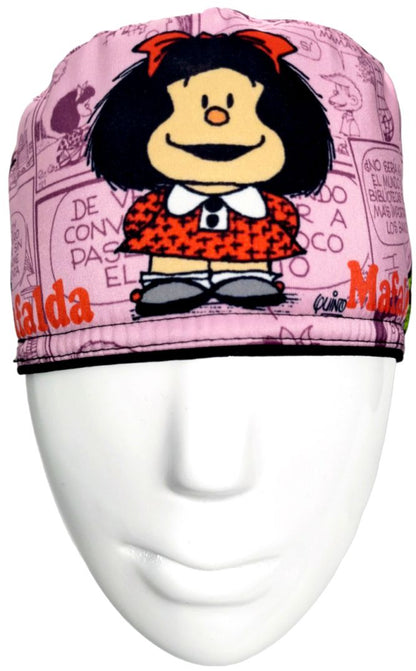Gorro Quirúrgico Mujer y Portacarnet Mafalda Rosa Claro - gorro antifluido para mujer Doctools - foto 3