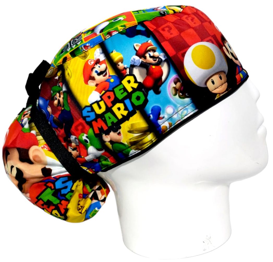 Gorro Quirúrgico Mujer y Portacarnet Super Mario Clásico - gorro antifluido para mujer Doctools - foto 2