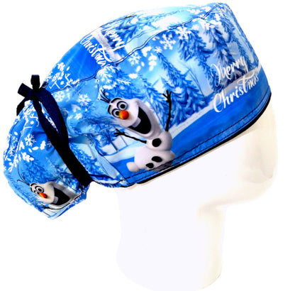 Gorro Quirúrgico Mujer y Portacarnet Olaf Azul Frozen - gorro antifluido para mujer Doctools - foto 2