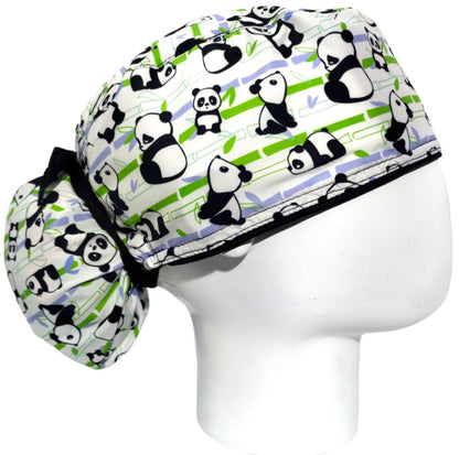 Gorro Quirúrgico Mujer y Portacarnet Panda Blanco - gorro antifluido para mujer Doctools - foto 2