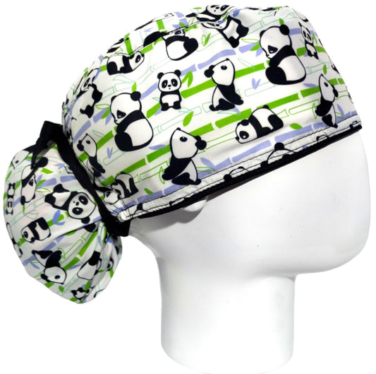 Gorro Quirúrgico Mujer y Portacarnet Panda Blanco - gorro antifluido para mujer Doctools - foto 2