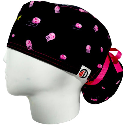 Gorro Quirúrgico Mujer y Portacarnet Patricio Estrella Negro - gorro antifluido para mujer Doctools - foto 1