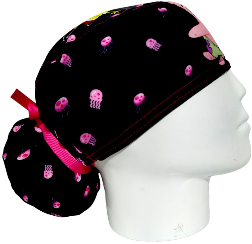 Gorro Quirúrgico Mujer y Portacarnet Patricio Estrella Negro - gorro antifluido para mujer Doctools - foto 2