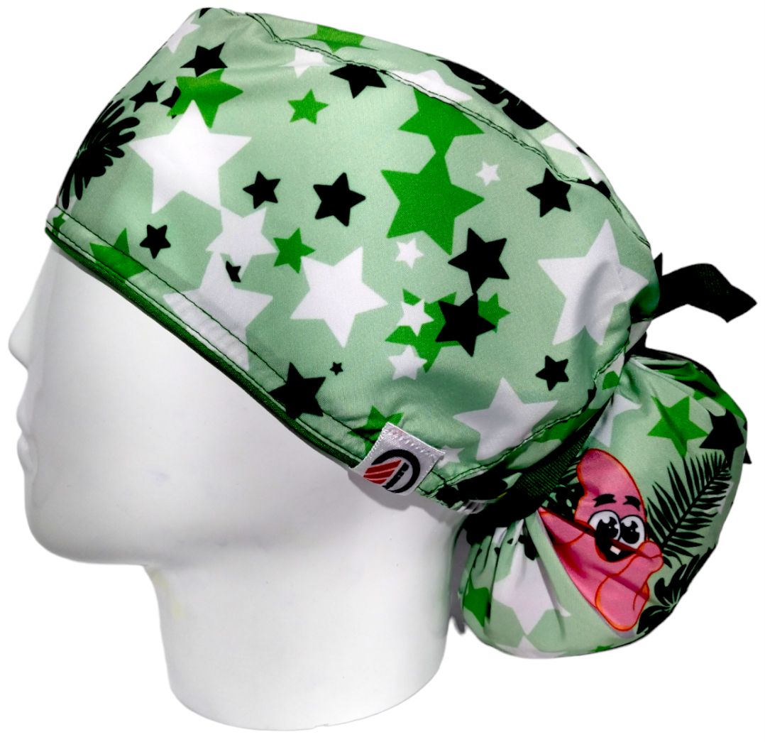 Gorro Quirúrgico Mujer y Portacarnet Patricio Estrella Verde - gorro antifluido para mujer Doctools - foto 1