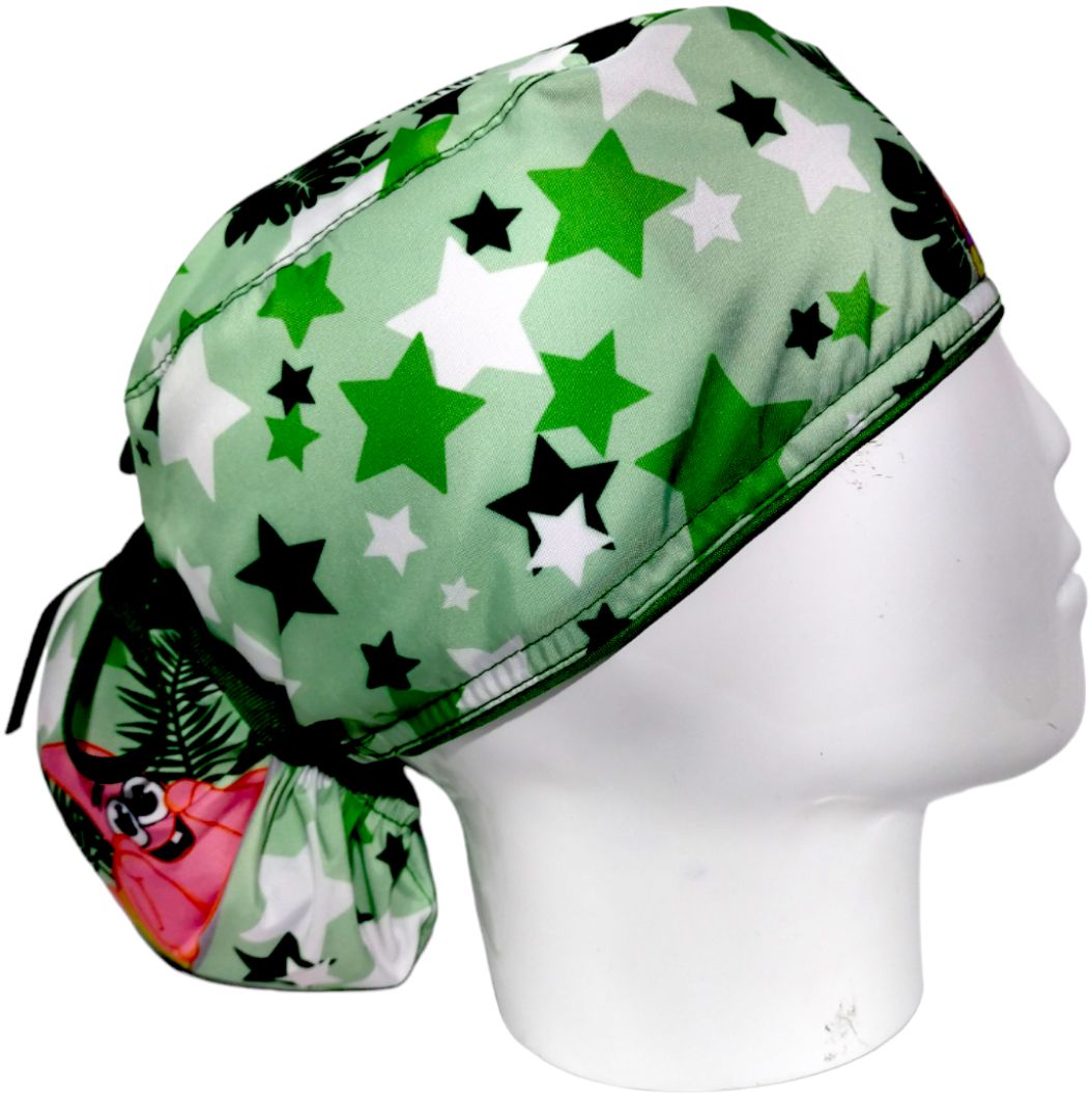 Gorro Quirúrgico Mujer y Portacarnet Patricio Estrella Verde - gorro antifluido para mujer Doctools - foto 2