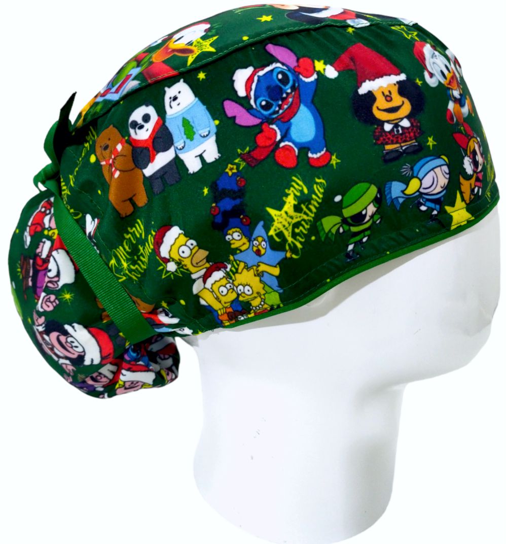 Gorro Quirúrgico Mujer y Portacarnet Personajes de Navidad - gorro antifluido para mujer Doctools - foto 2