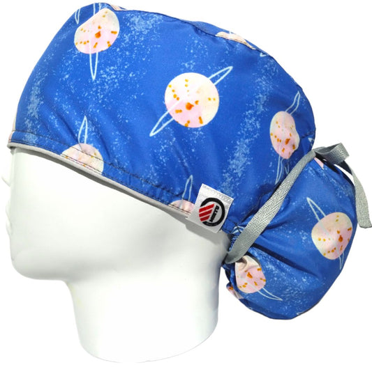 Gorro Quirúrgico Mujer y Portacarnet Planetas - gorro antifluido para mujer Doctools - foto 1