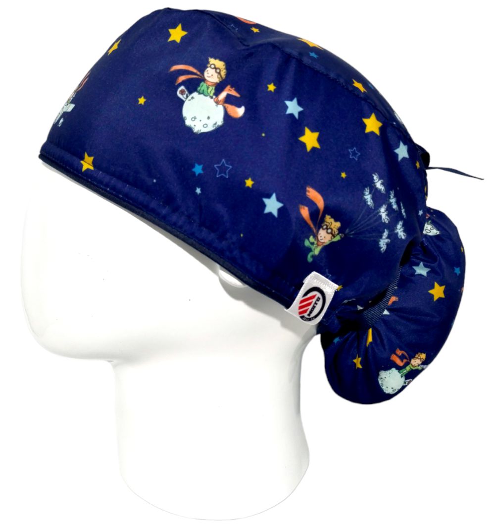 Gorro Quirúrgico Mujer y Portacarnet Principito Azul - gorro antifluido para mujer Doctools - foto 1