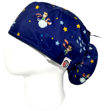 Gorro Quirúrgico Mujer y Portacarnet Principito Azul - gorro antifluido para mujer Doctools - foto 1