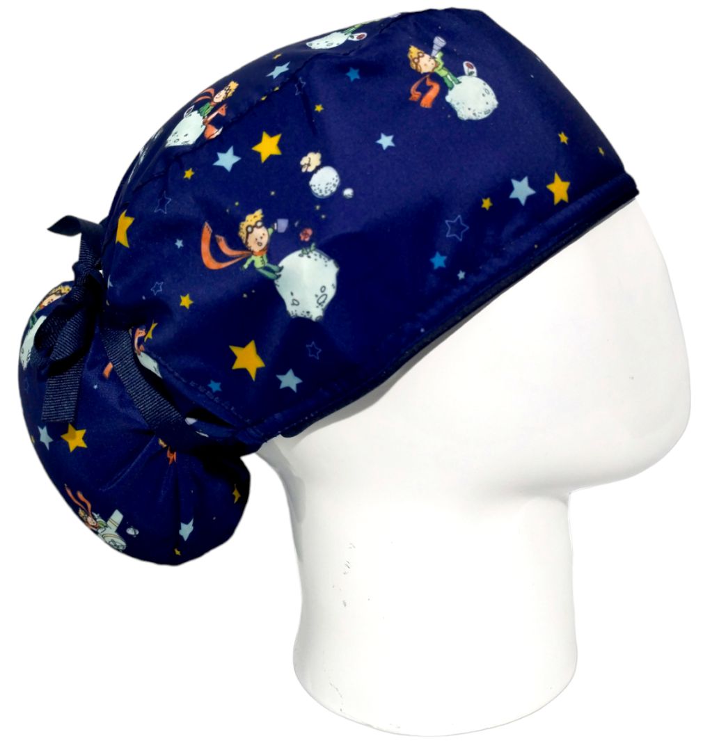 Gorro Quirúrgico Mujer y Portacarnet Principito Azul - gorro antifluido para mujer Doctools - foto 2