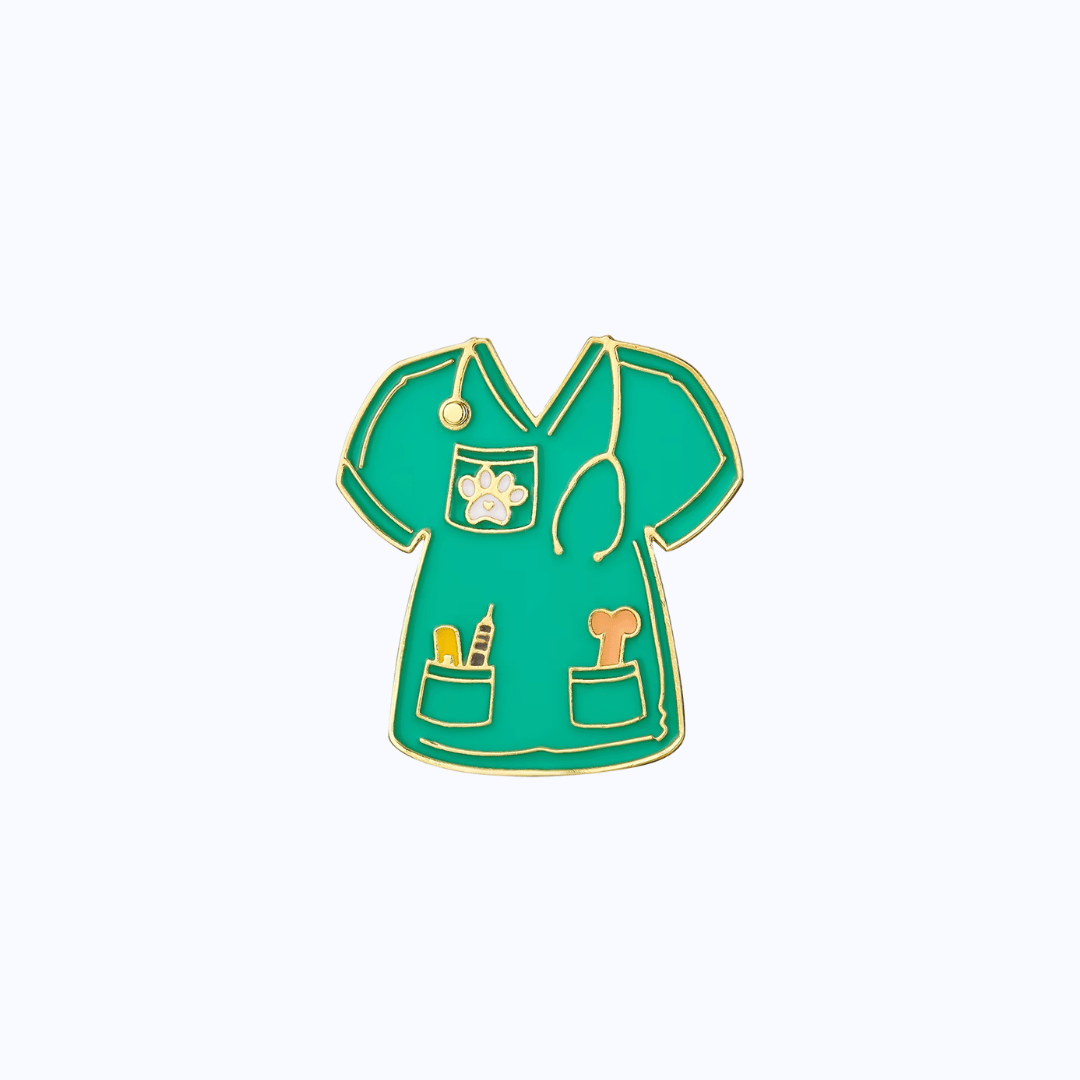 Pin Metálico Filipina Scrub Veterinaria Verde y Dorado