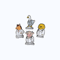 Set de Pines Metálicos Animales Médicos Humor (4 Piezas)