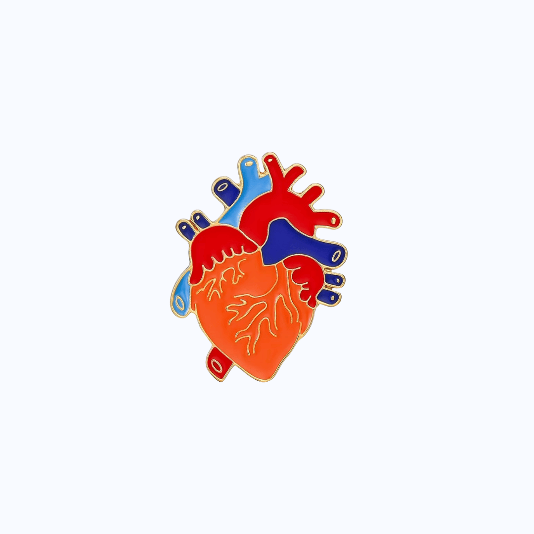 Pin Metálico Corazón Anatómico Multicolor