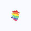 Pin Metálico Corazón Anatómico Pride Arcoíris "Love"